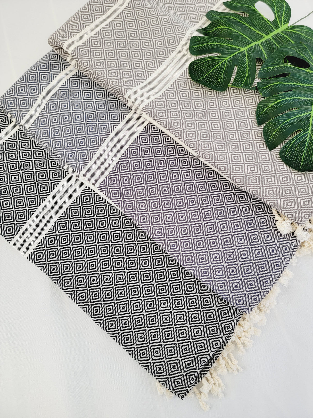 Easy Carry Quick Dry Cotton Beach Towel from EBRU Home