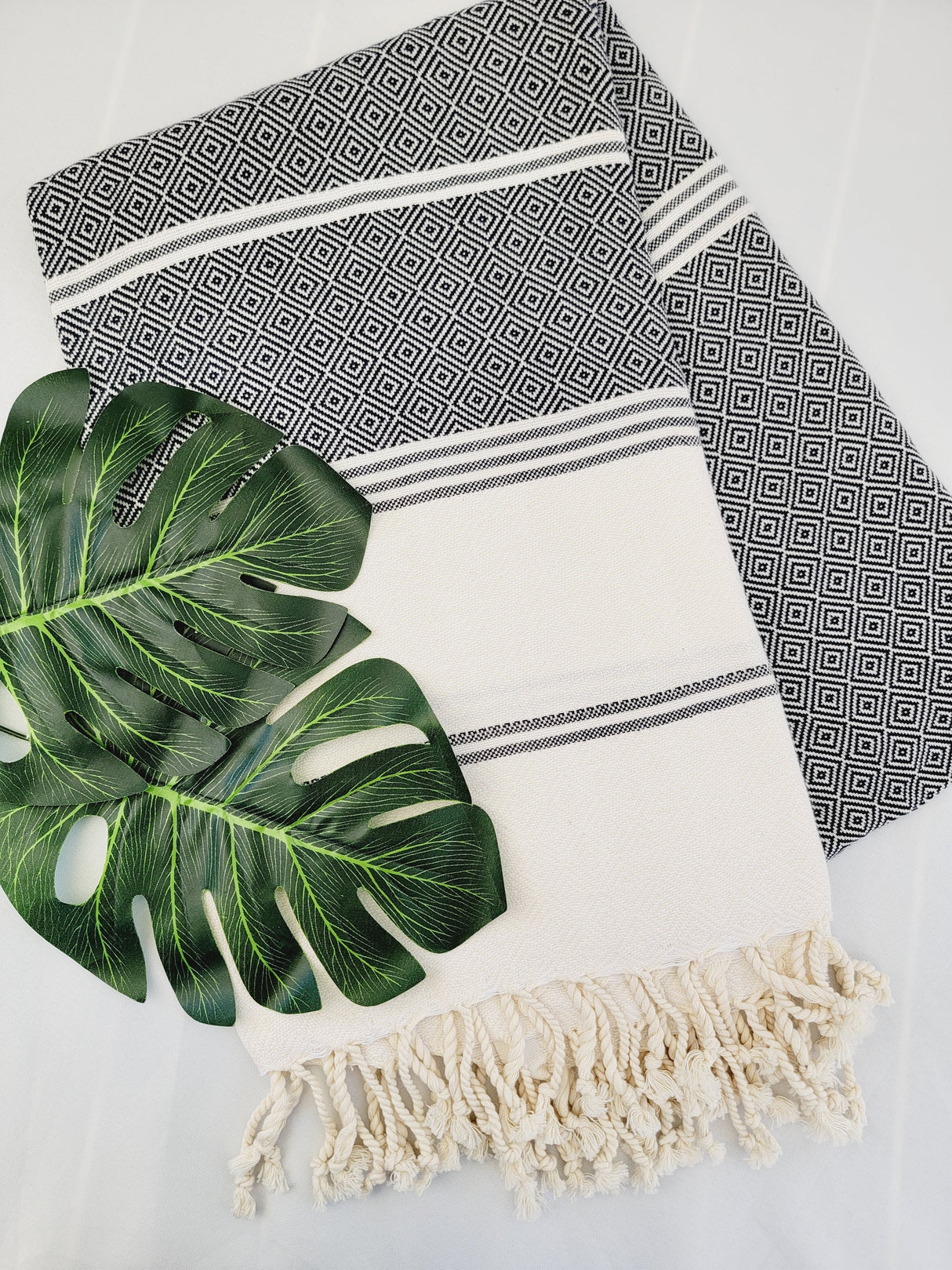 Bath / Beach Turkish Towels-Easy Carry Quick Dry Thin Towel-Black
