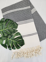 Bath / Beach Turkish Towels-Easy Carry Quick Dry Thin Towel-Black