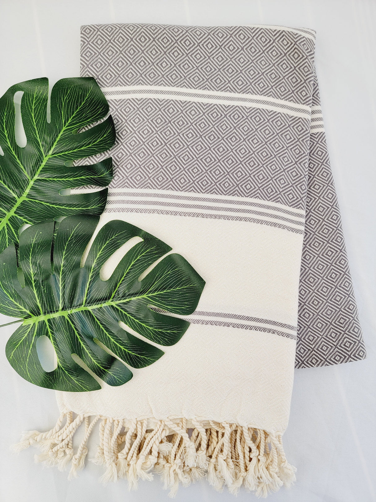Bath / Beach Turkish Towels-Easy Carry Quick Dry Thin Towel-Gray