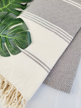 Bath / Beach Turkish Towels-Easy Carry Quick Dry Thin Towel-Gray