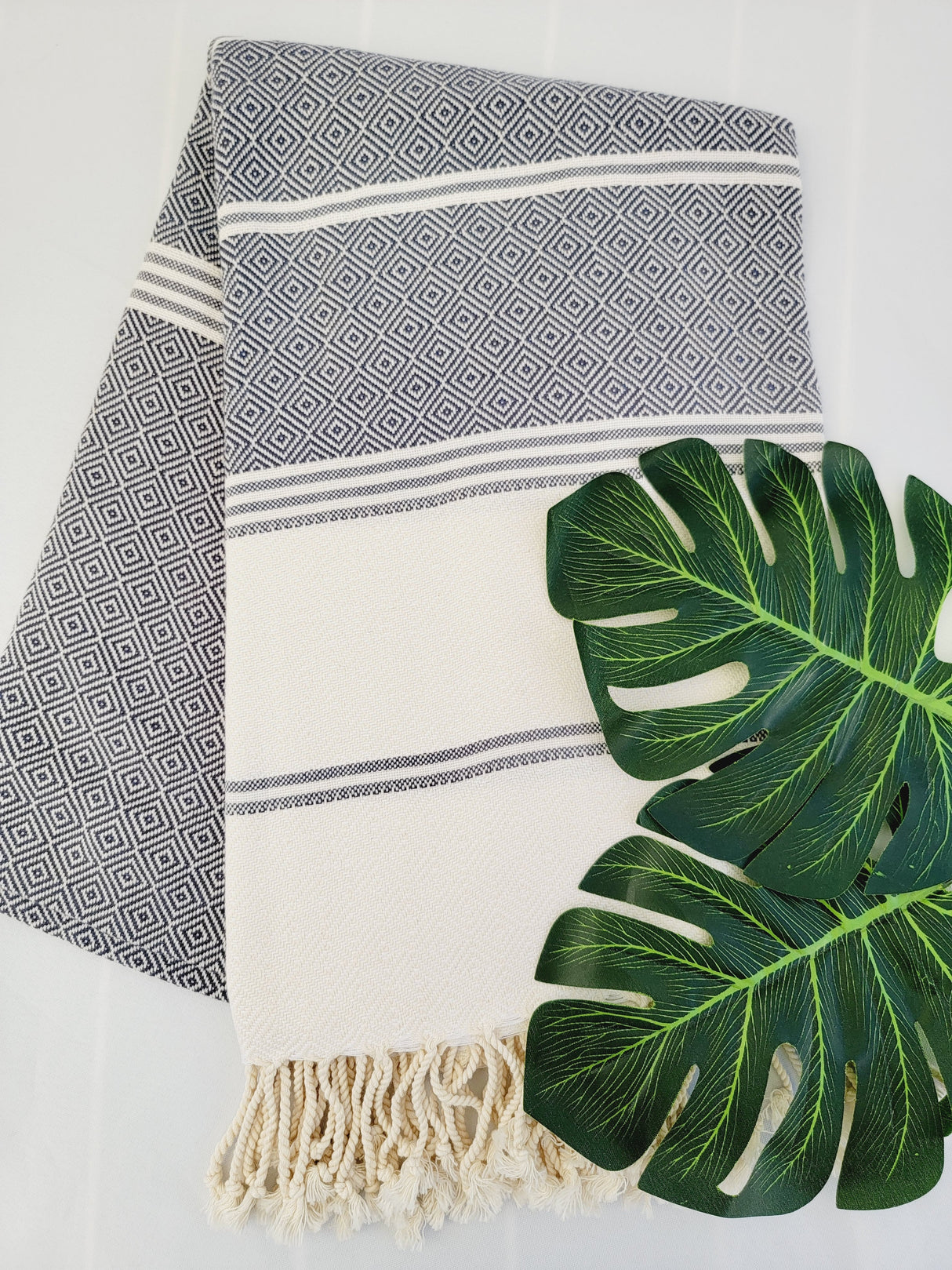 Bath / Beach Turkish Towels-Easy Carry Quick Dry Thin Towel-Navy
