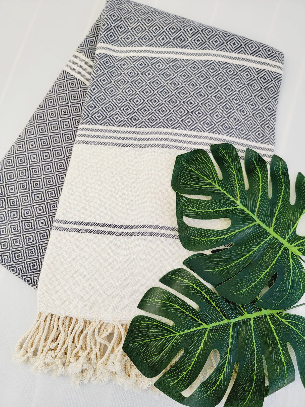 Bath / Beach Turkish Towels-Easy Carry Quick Dry Thin Towel-Navy