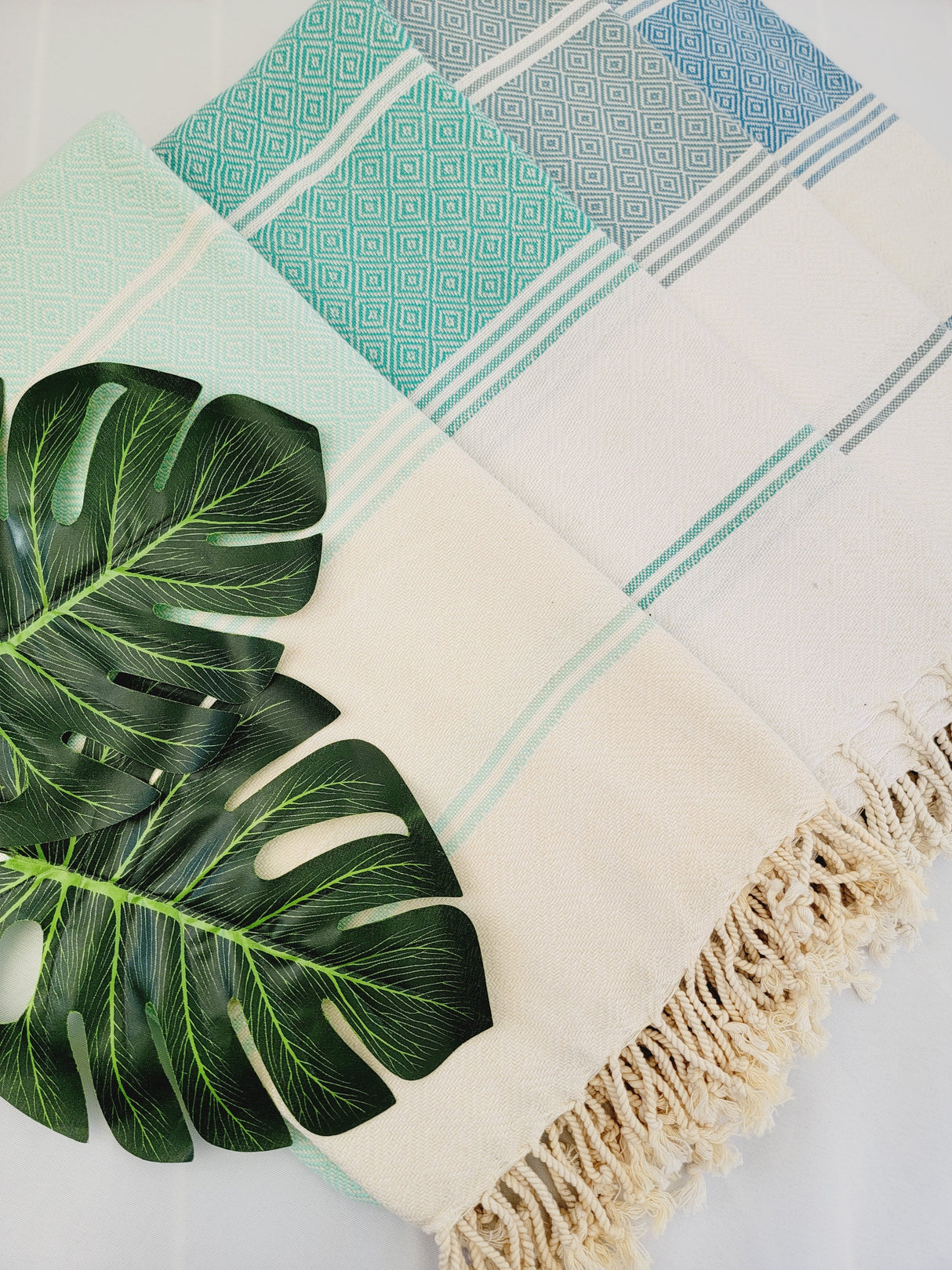 Easy Carry Quick Dry Cotton Beach Towel from EBRU Home