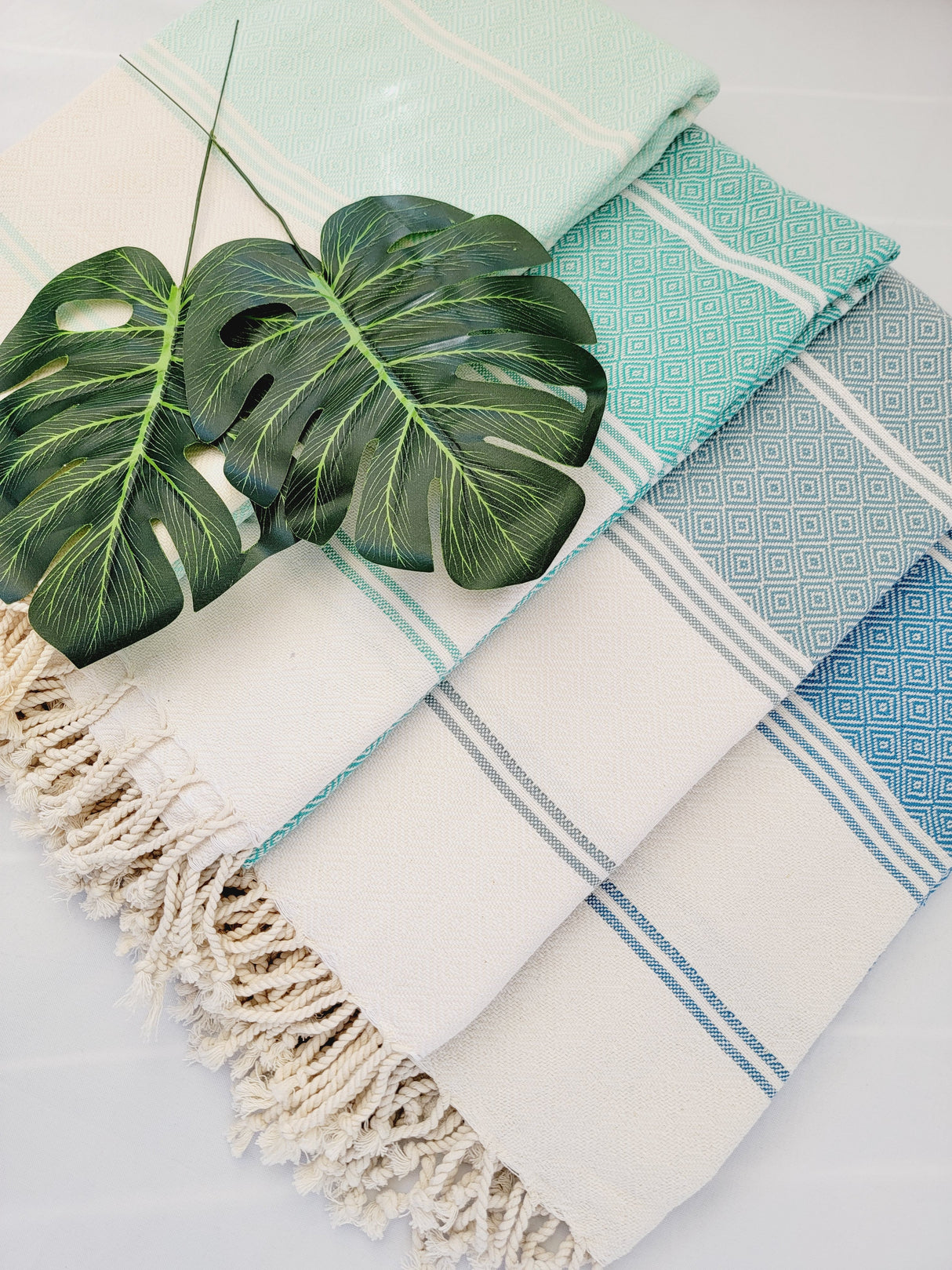Easy Carry Quick Dry Cotton Beach Towel from EBRU Home