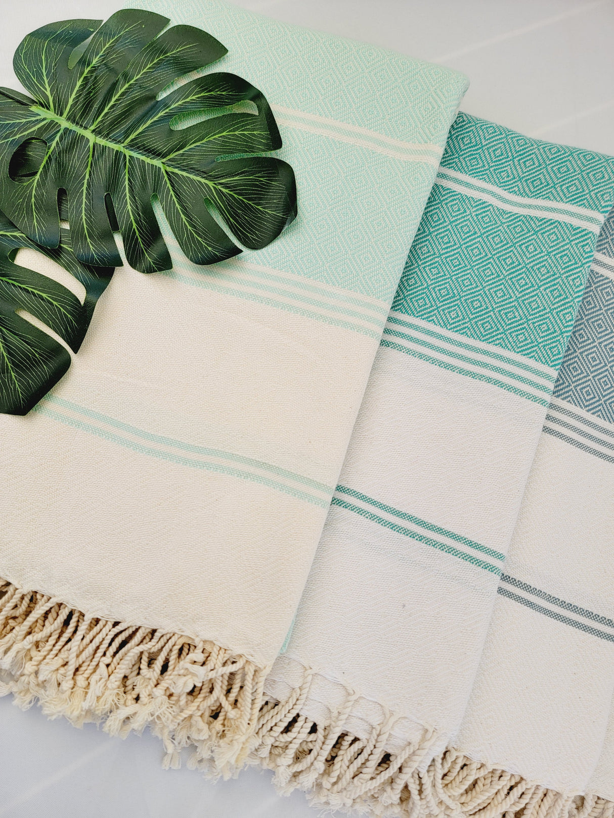 Easy Carry Quick Dry Cotton Beach Towel from EBRU Home