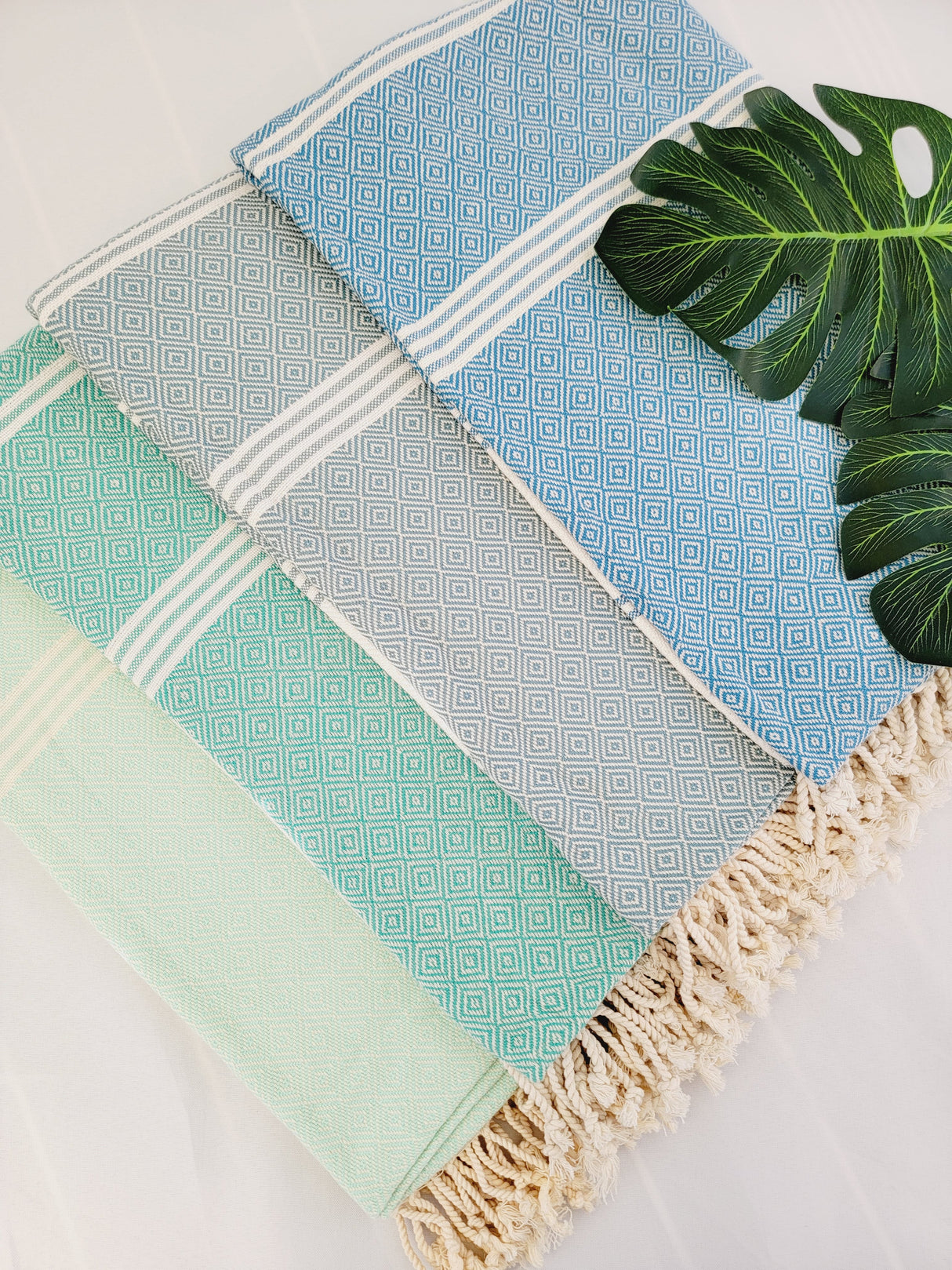 Easy Carry Quick Dry Cotton Beach Towel from EBRU Home