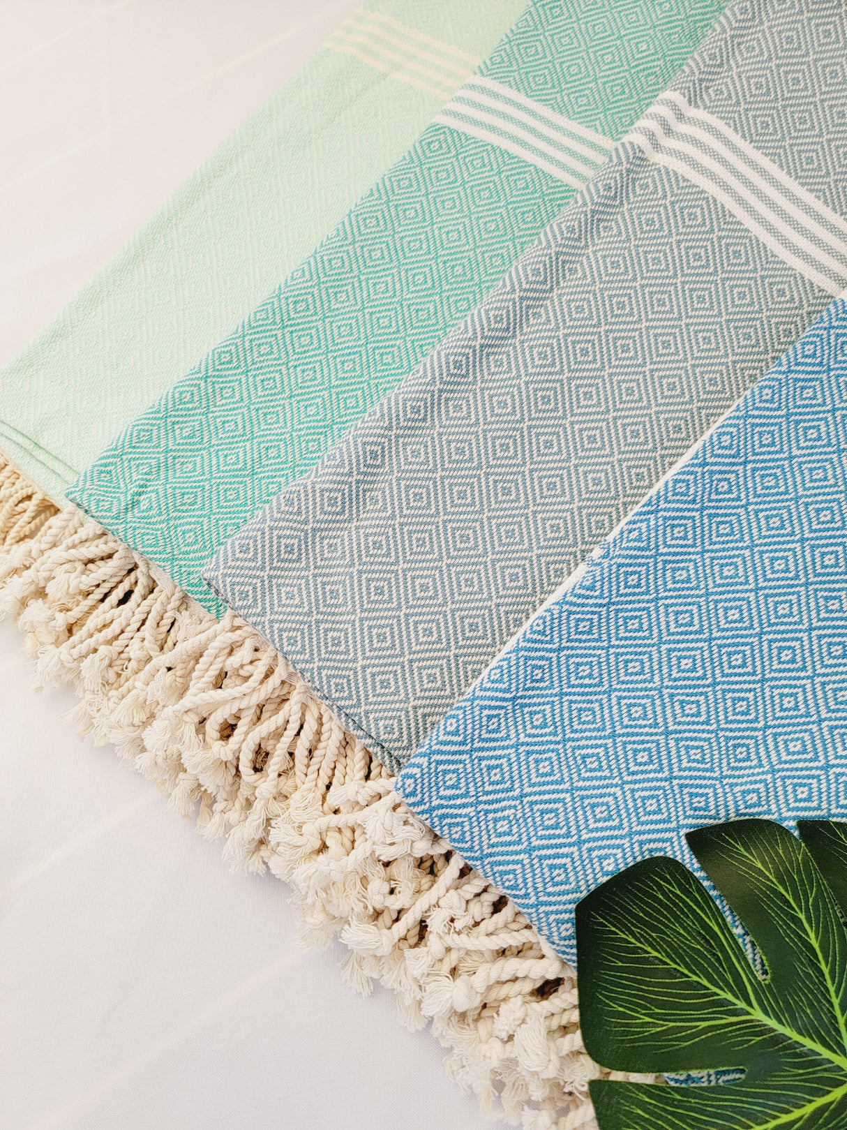 Easy Carry Quick Dry Cotton Beach Towel from EBRU Home