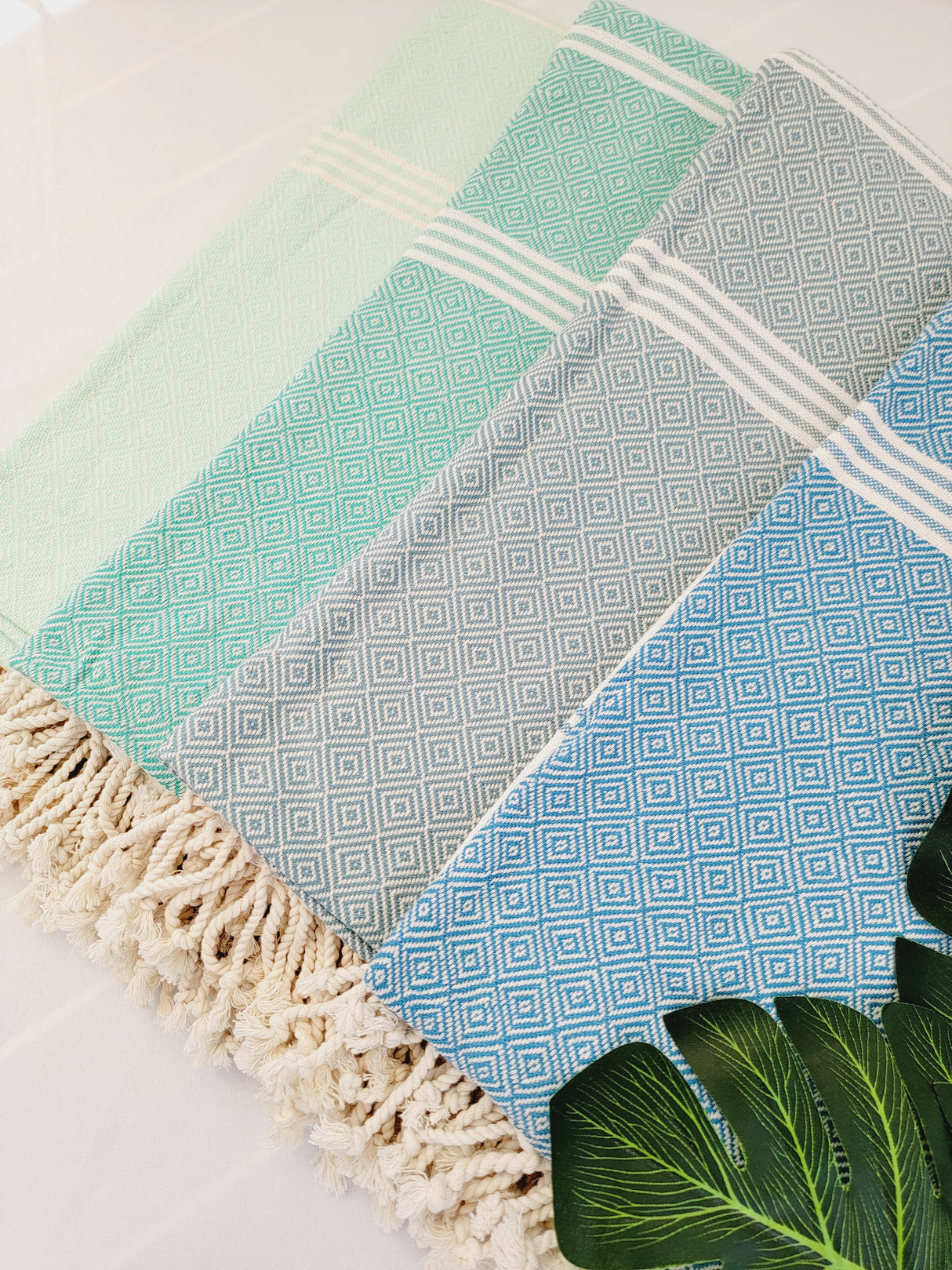 Easy Carry Quick Dry Cotton Beach Towel from EBRU Home