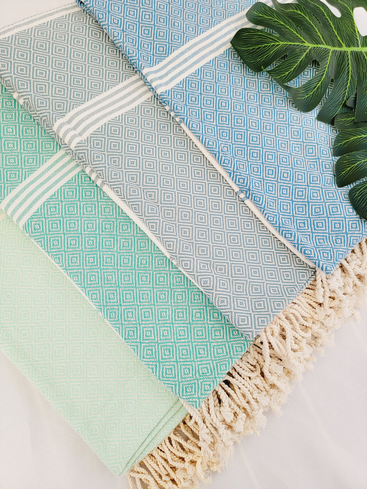 Bundle Easy Carry Quick Dry Cotton Beach Towel from EBRU Home