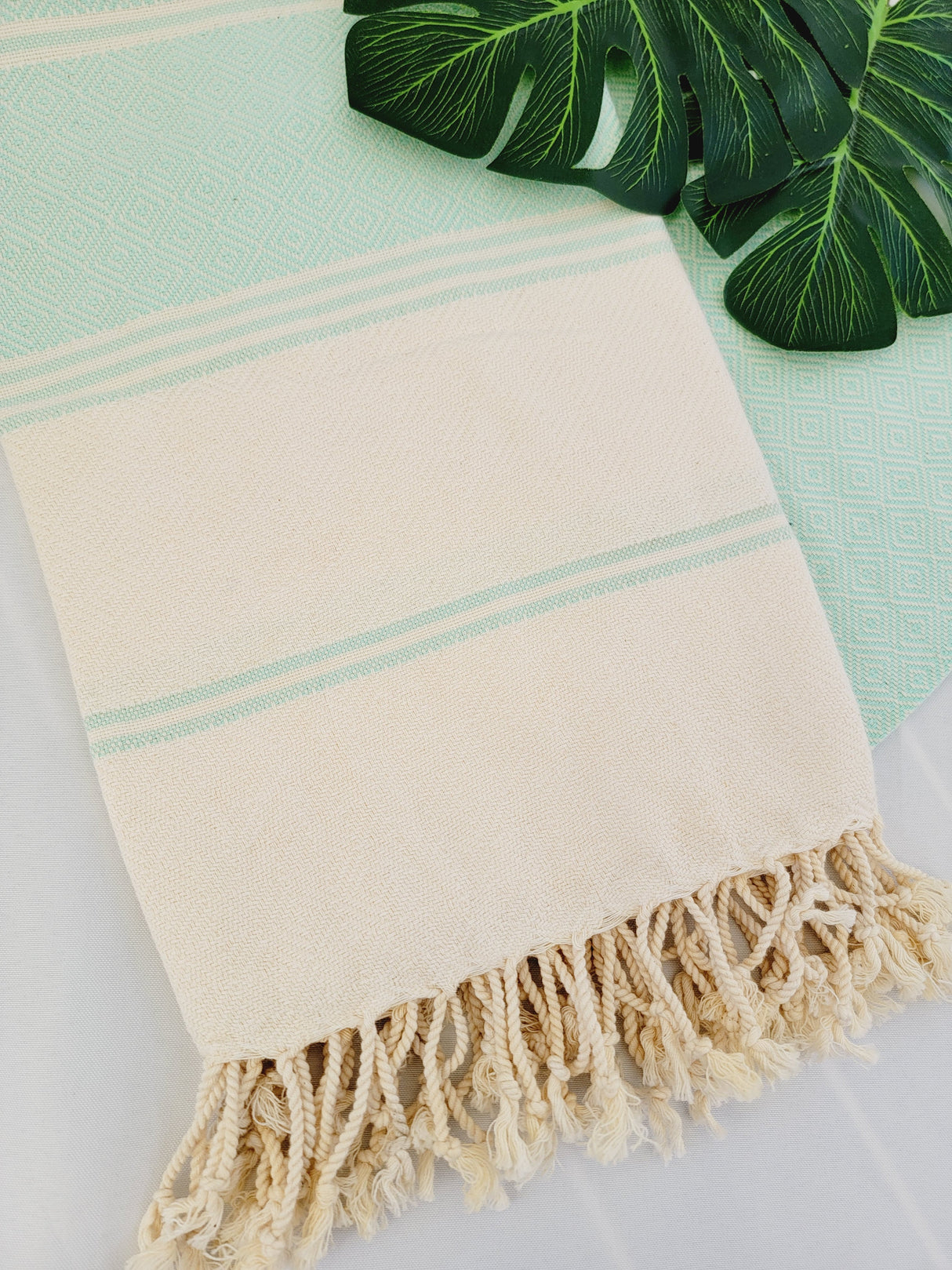 Easy Carry Quick Dry Cotton Beach Towel from EBRU Home
