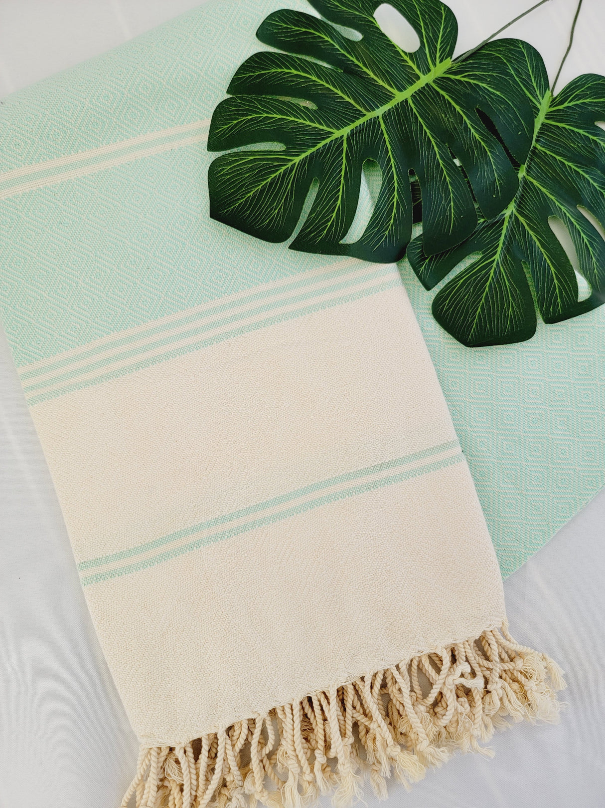 Beach/Bath Sand Free Towels-Easy Carry Quick Dry Thin Towel- Mint