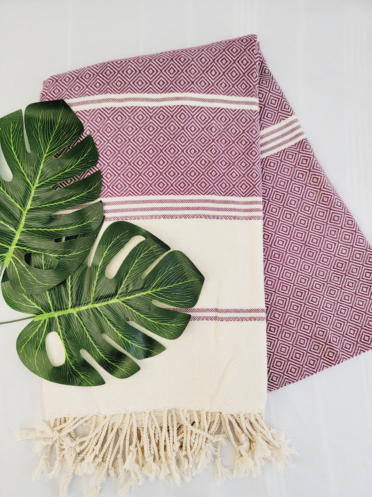 Easy Carry Quick Dry Cotton Beach Towel from EBRU Home