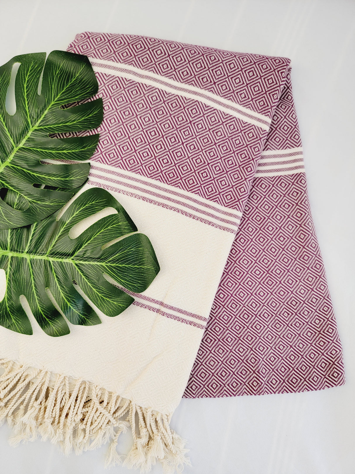 Bundle Easy Carry Quick Dry Cotton Beach Towel from EBRU Home