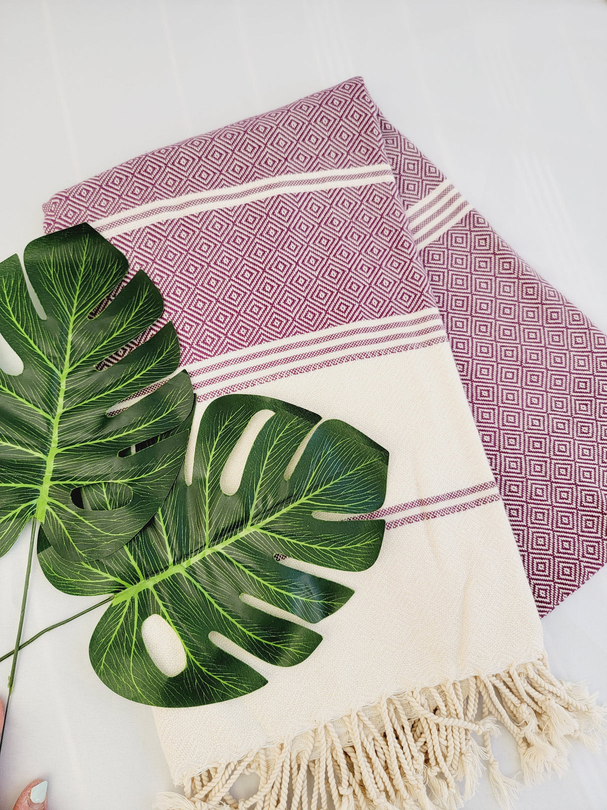 Easy Carry Quick Dry Cotton Beach Towel from EBRU Home