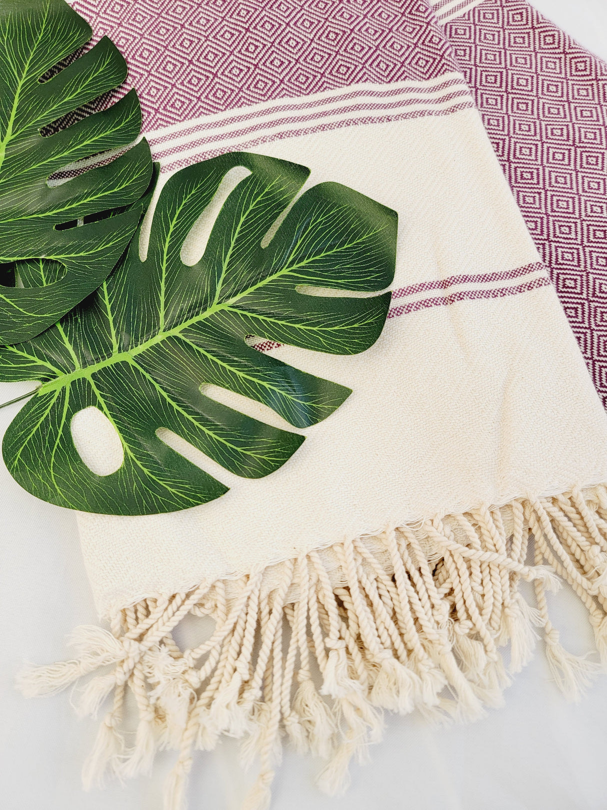 Easy Carry Quick Dry Cotton Beach Towel from EBRU Home