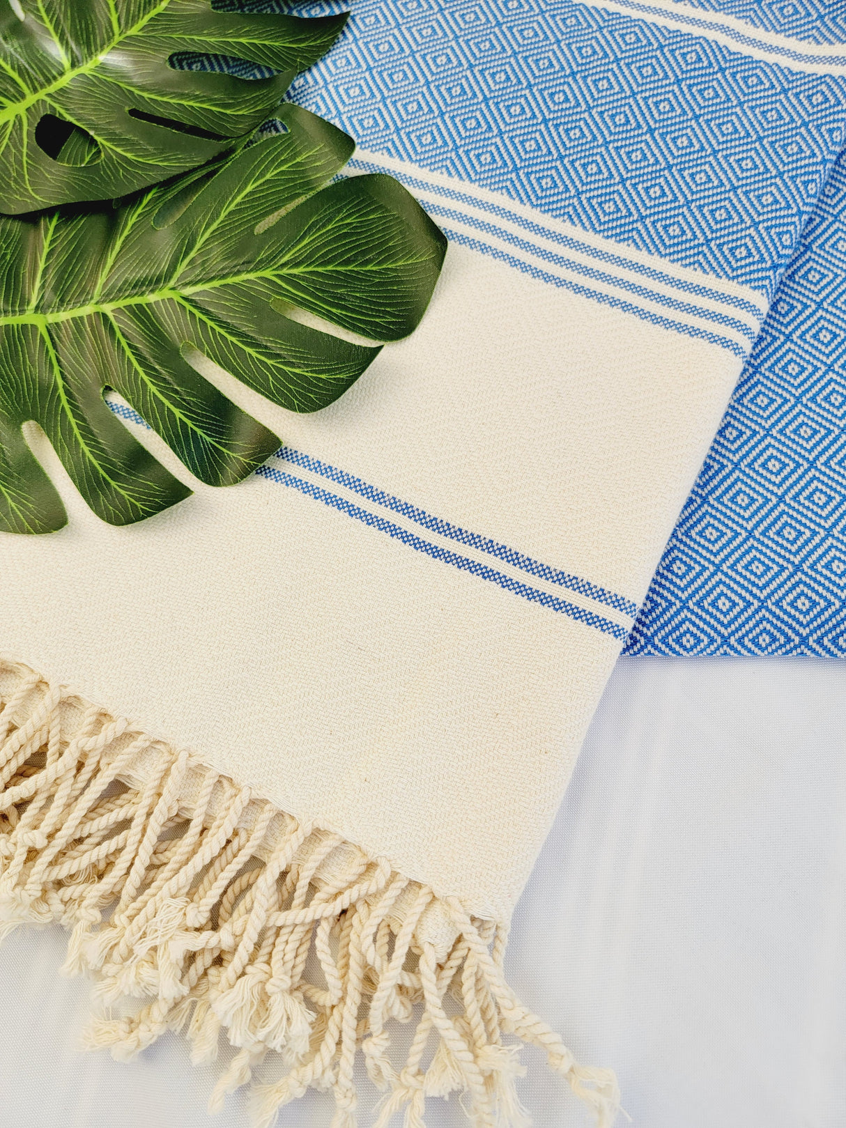 Bundle Easy Carry Quick Dry Cotton Beach Towel from EBRU Home