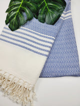 Turkish Towel - Easy Carry Quick Dry Throw - Navy from EBRU Home