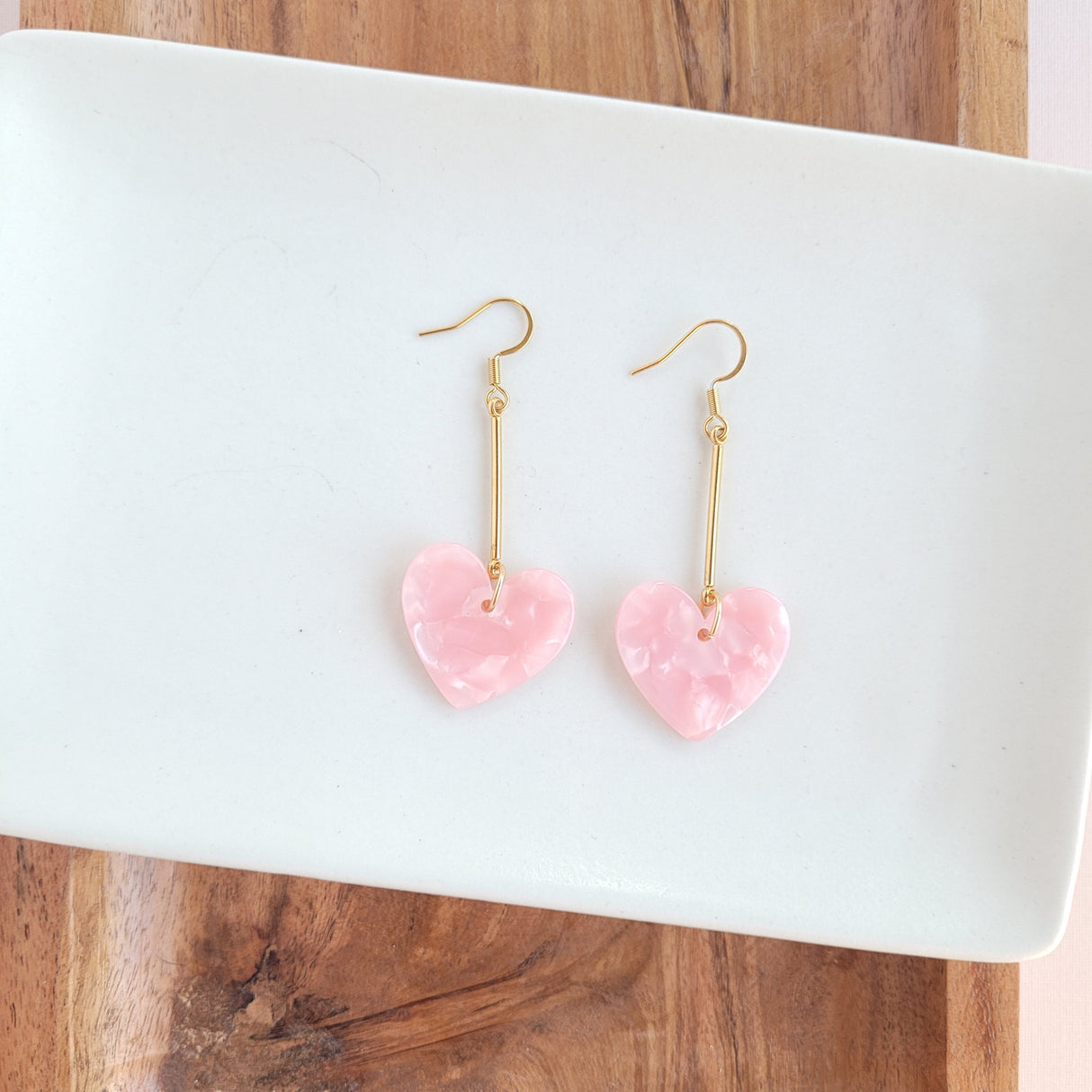 Mina Heart Earrings - Pink from Spiffy & Splendid