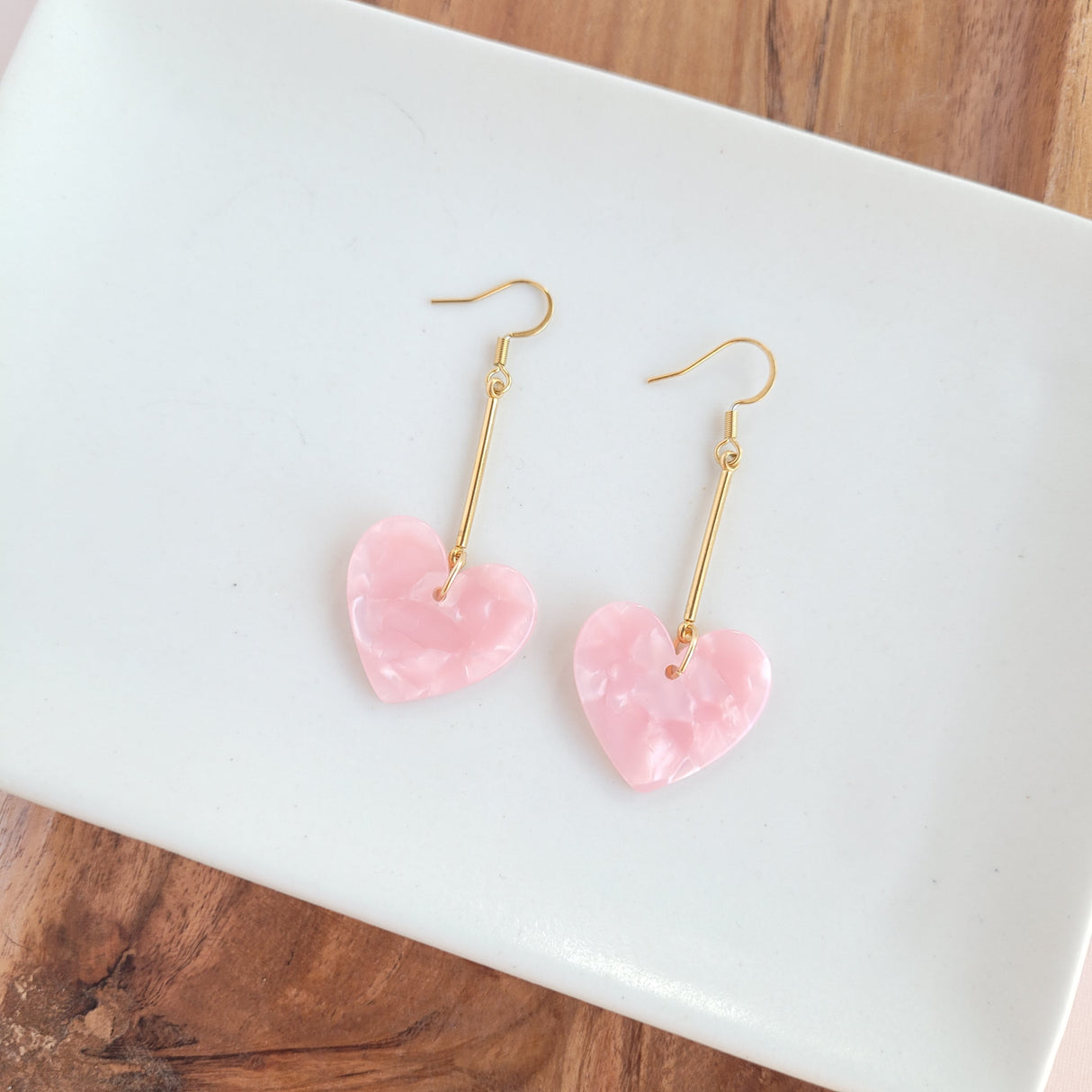 Mina Heart Earrings - Pink from Spiffy & Splendid