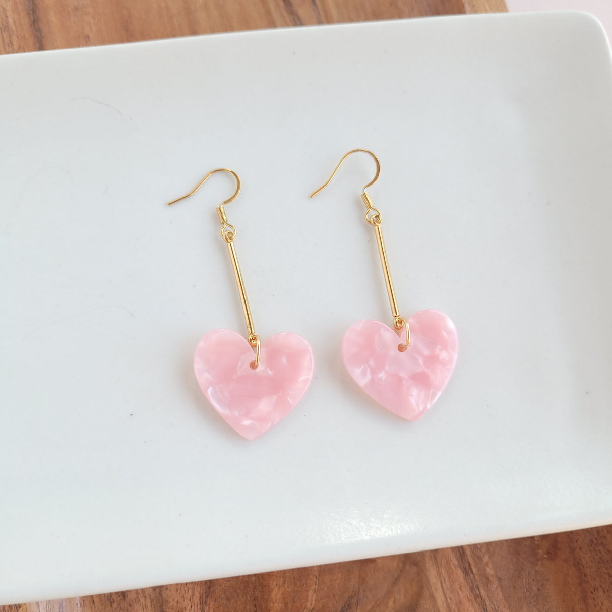 Mina Heart Earrings - Pink from Spiffy & Splendid