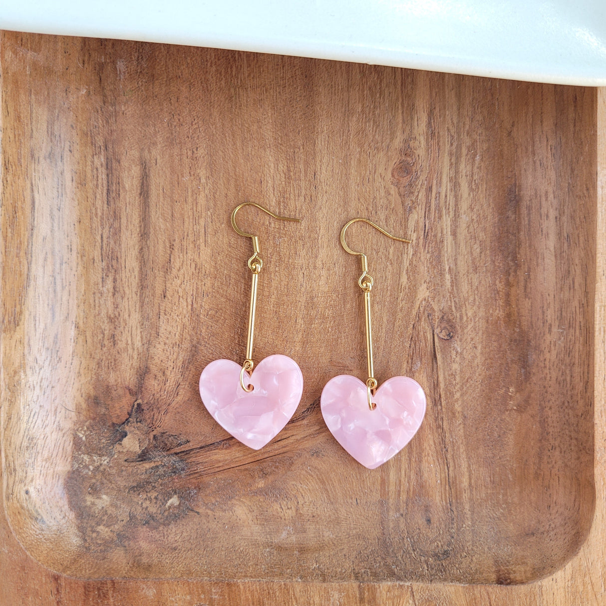 Mina Heart Earrings - Pink from Spiffy & Splendid