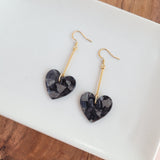 Mina Heart Earrings - Black from Spiffy & Splendid
