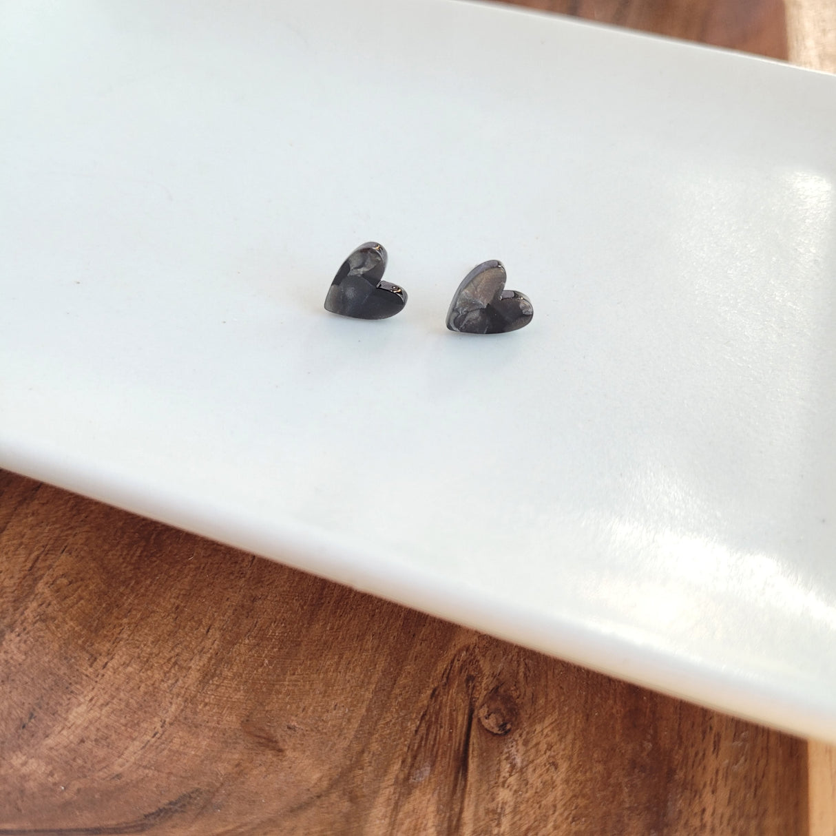 Hand Drawn Heart Studs - Black from Spiffy & Splendid
