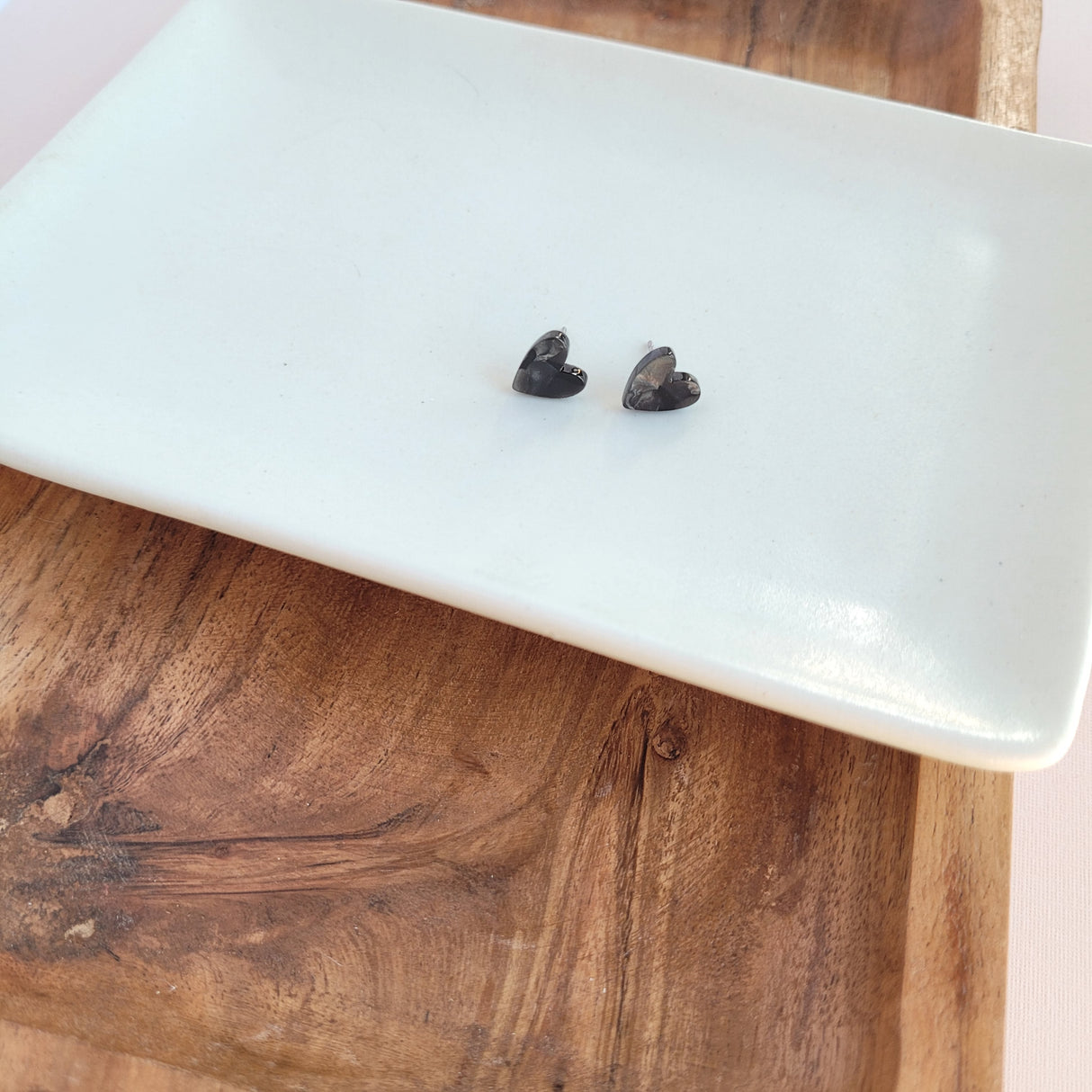Hand Drawn Heart Studs - Black from Spiffy & Splendid