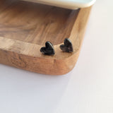 Hand Drawn Heart Studs - Black from Spiffy & Splendid
