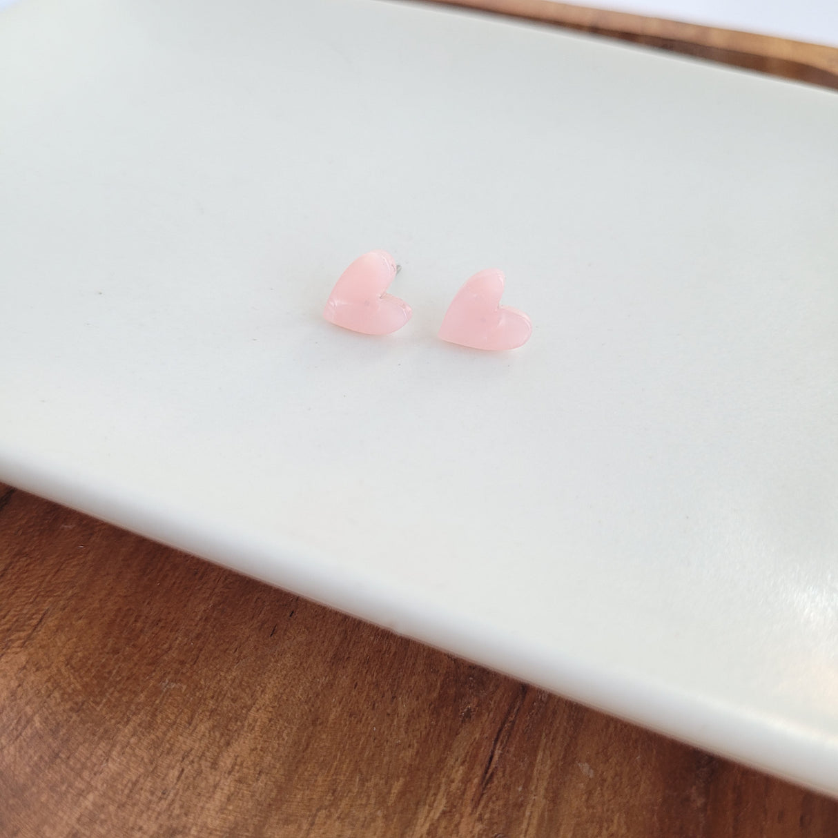 Hand Drawn Heart Studs- Pink from Spiffy & Splendid