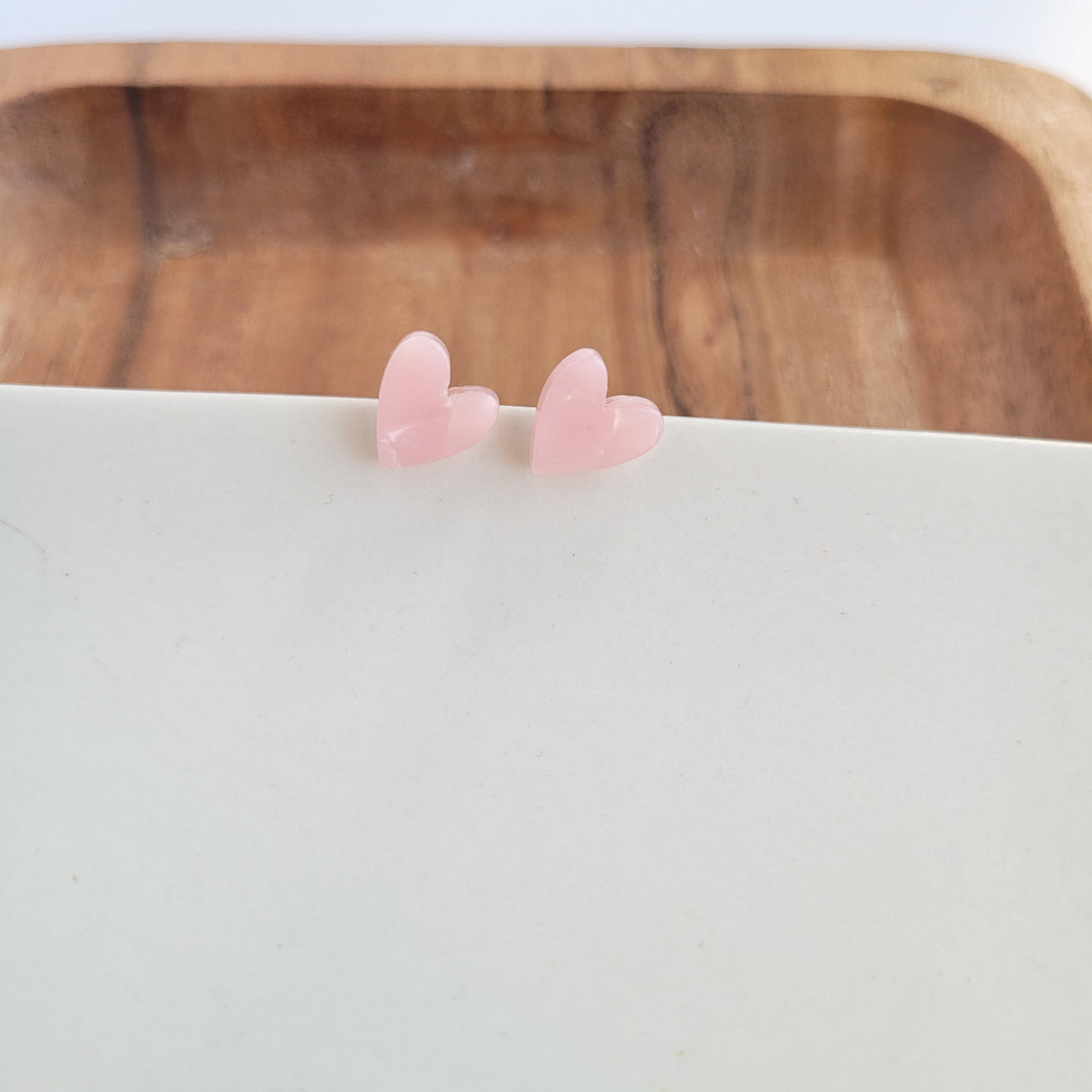 Hand Drawn Heart Studs- Pink from Spiffy & Splendid