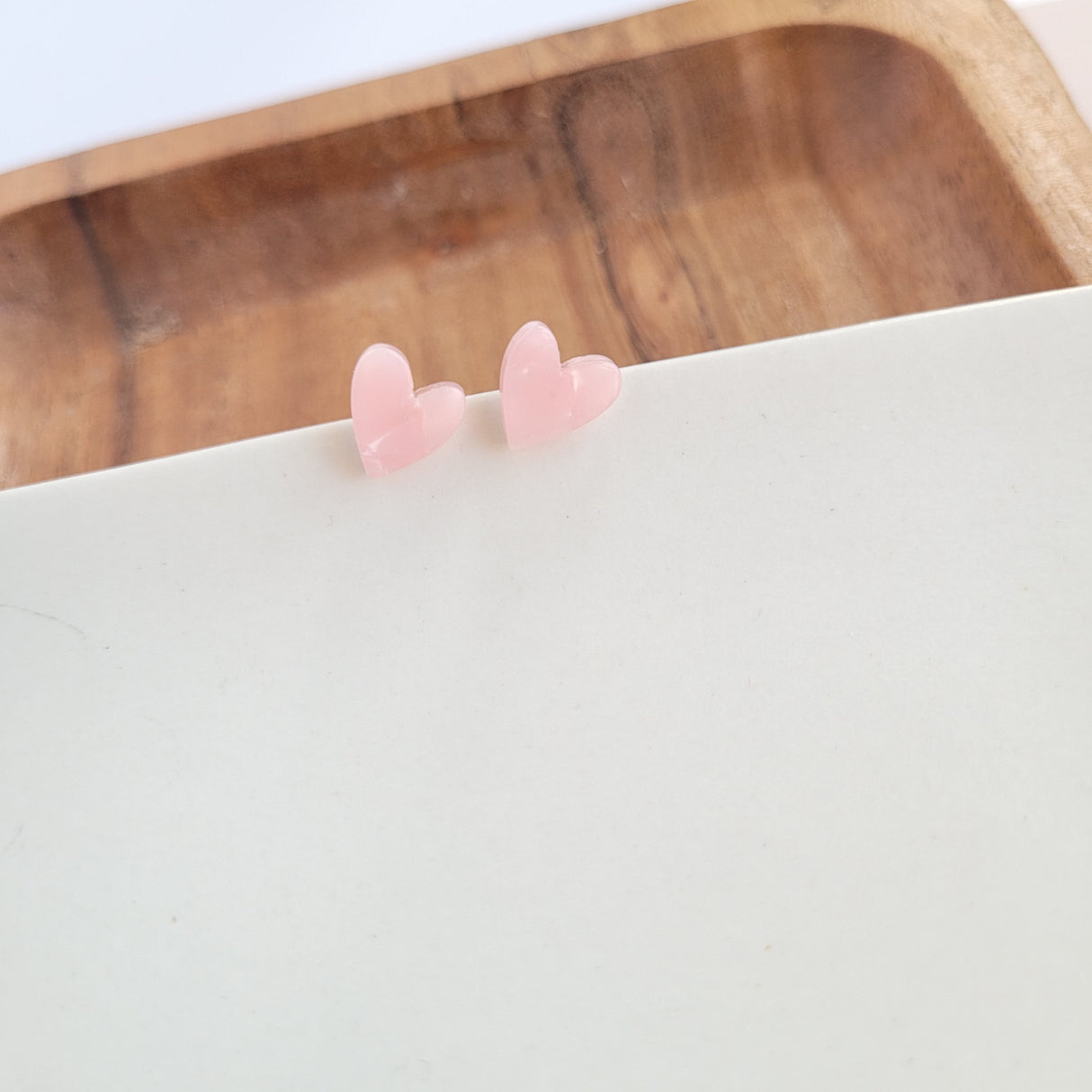 Hand Drawn Heart Studs- Pink from Spiffy & Splendid