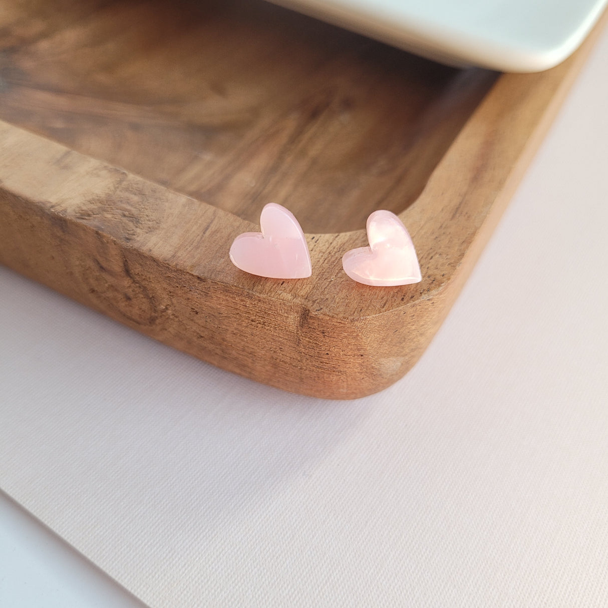Hand Drawn Heart Studs- Pink from Spiffy & Splendid
