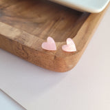 Hand Drawn Heart Studs- Pink from Spiffy & Splendid