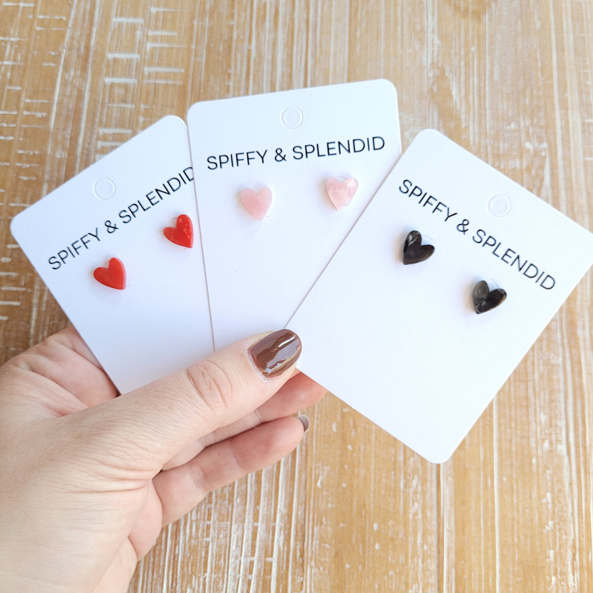 Hand Drawn Heart Studs - Black from Spiffy & Splendid