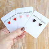 Hand Drawn Heart Studs - Black from Spiffy & Splendid