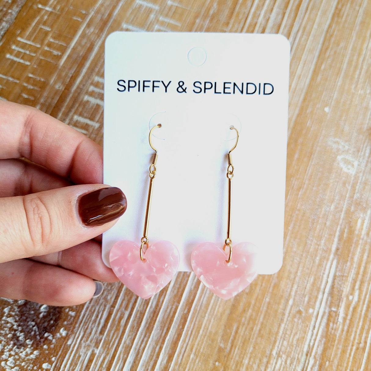 Mina Heart Earrings - Pink from Spiffy & Splendid