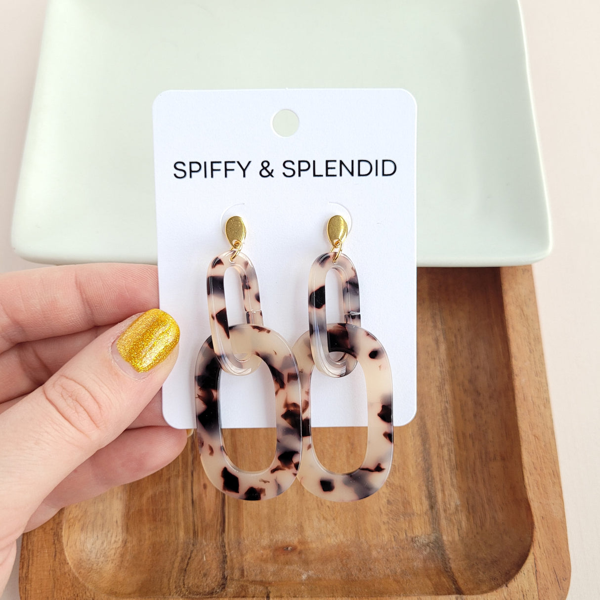 Chrissy Earrings - Blonde Tortoise from Spiffy & Splendid
