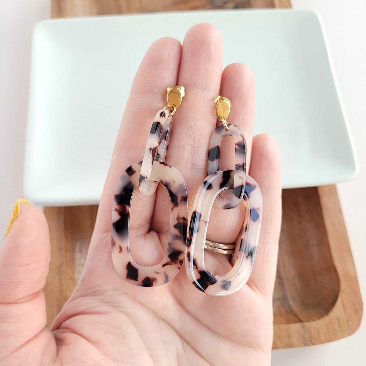 Chrissy Earrings - Blonde Tortoise from Spiffy & Splendid