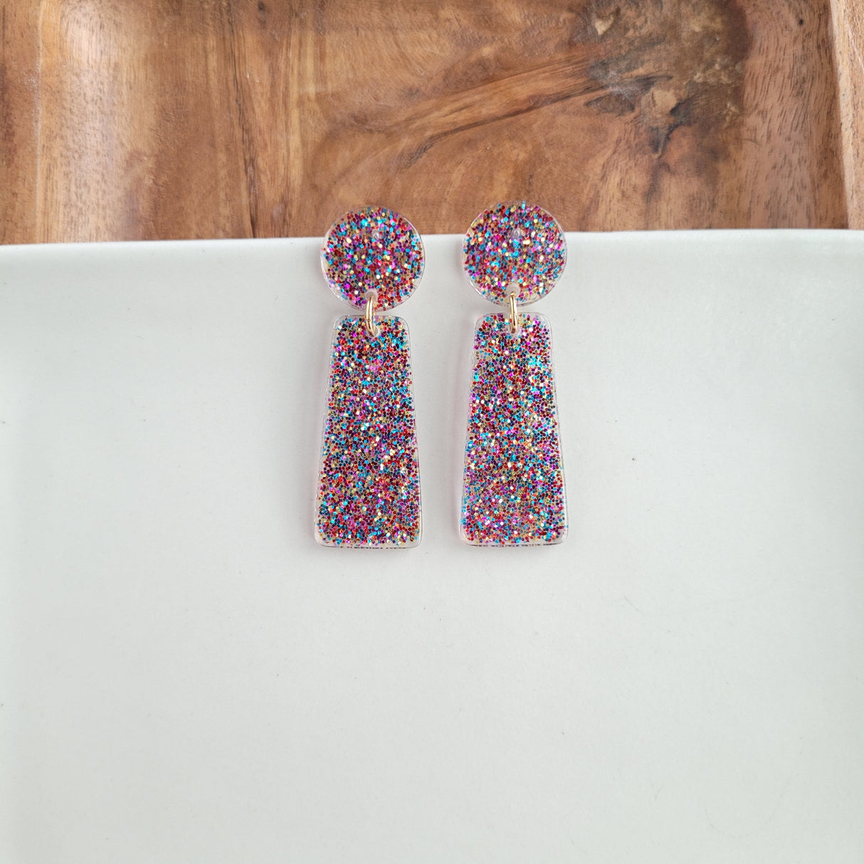Mia Earrings - Rainbow Glitter from Spiffy & Splendid