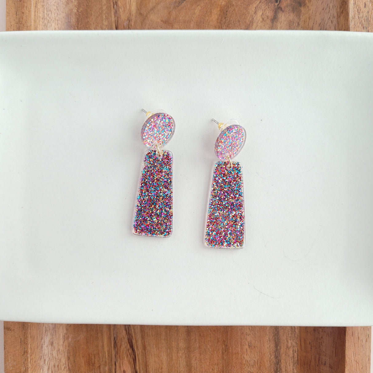Mia Earrings - Rainbow Glitter from Spiffy & Splendid