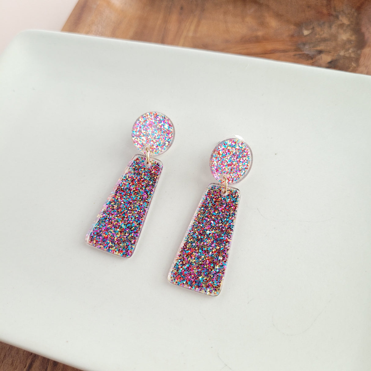 Mia Earrings - Rainbow Glitter from Spiffy & Splendid