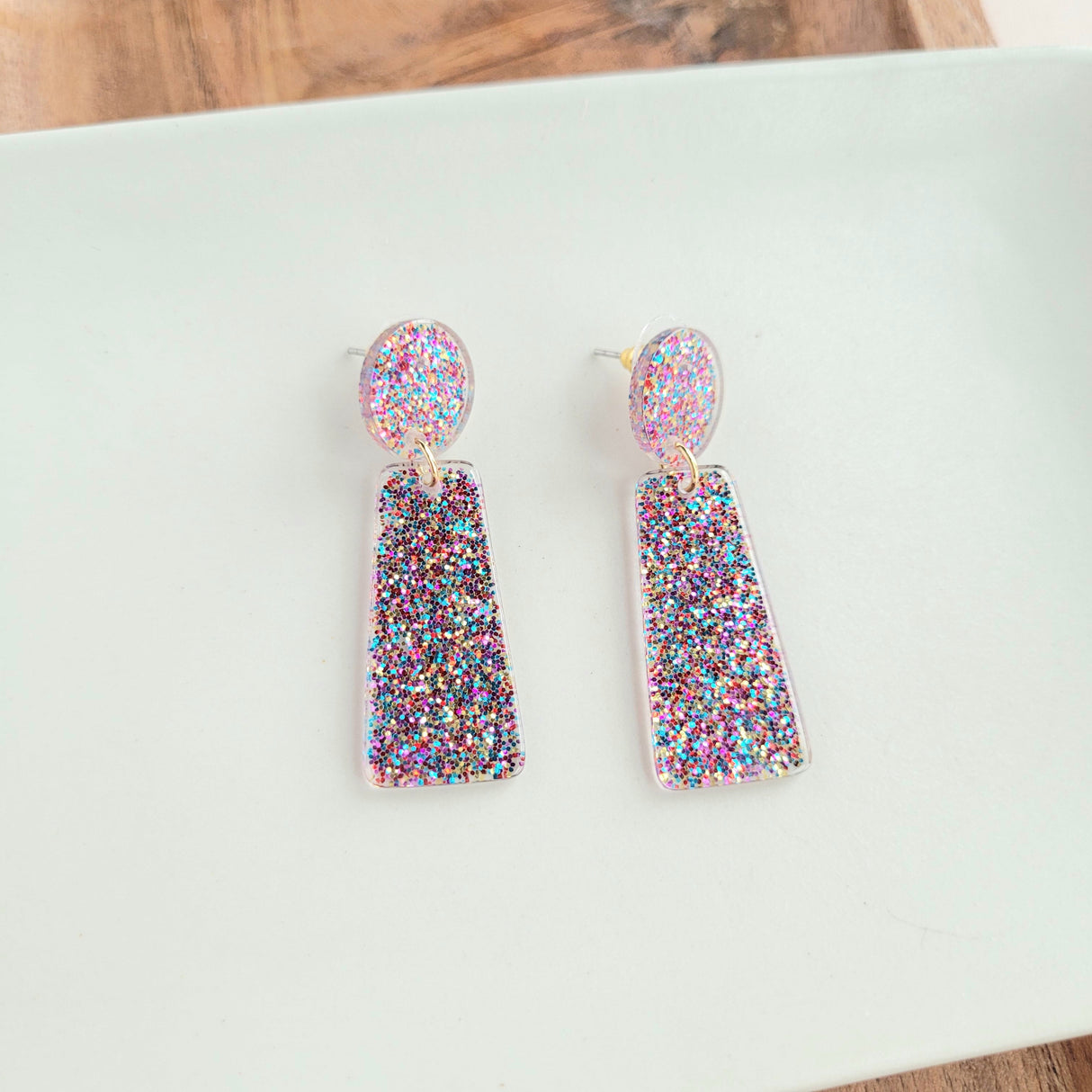 Mia Earrings - Rainbow Glitter from Spiffy & Splendid