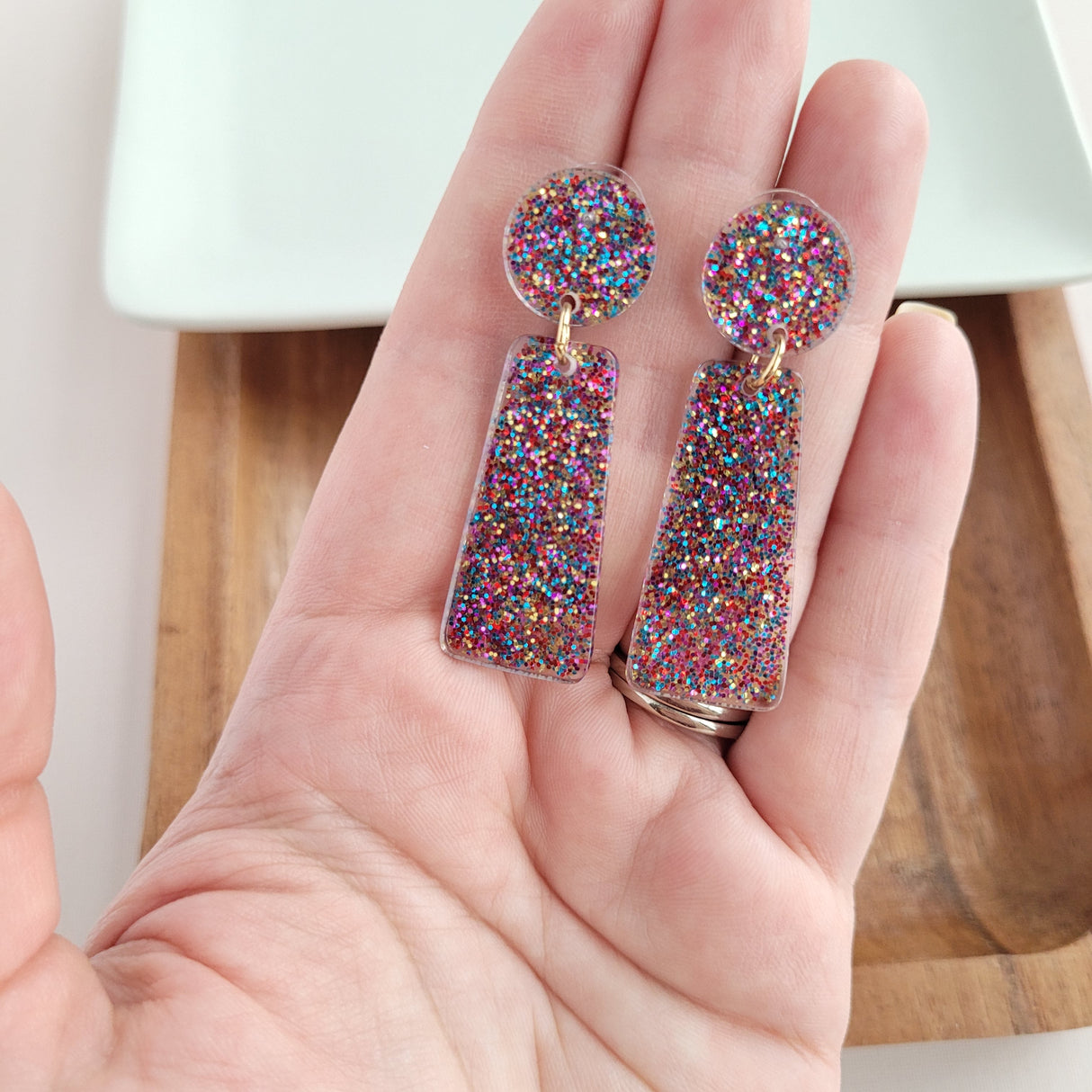 Mia Earrings - Rainbow Glitter from Spiffy & Splendid
