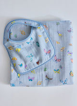 Blue Madame Butterfly Shawl Blanket from Timo & Violet