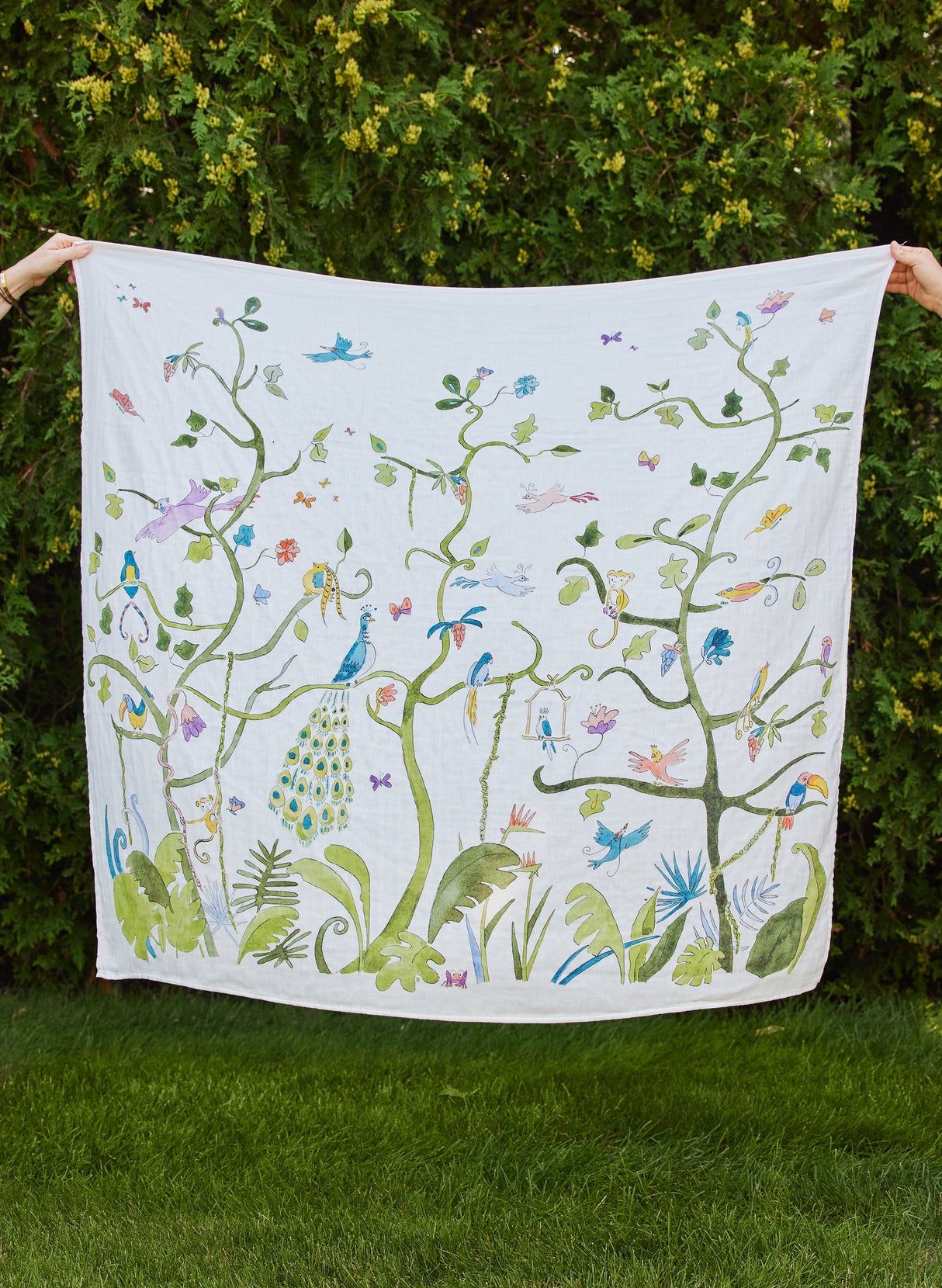 Tropical Chinoiserie Shawl Blanket from Timo & Violet