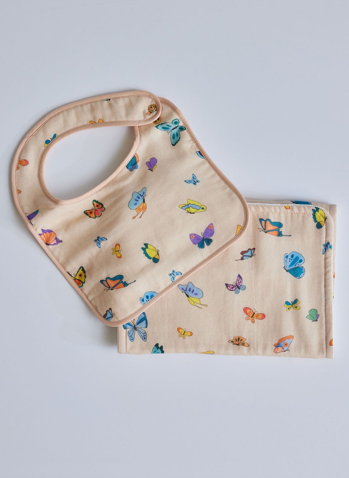 Blush Peach Madame Butterfly Burp Cloth from Timo & Violet