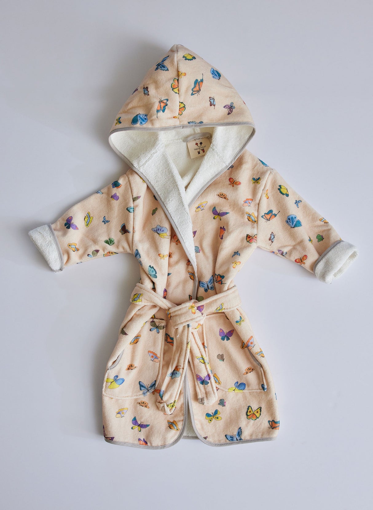 Blush Peach Madame Butterfly Bathrobe from Timo & Violet