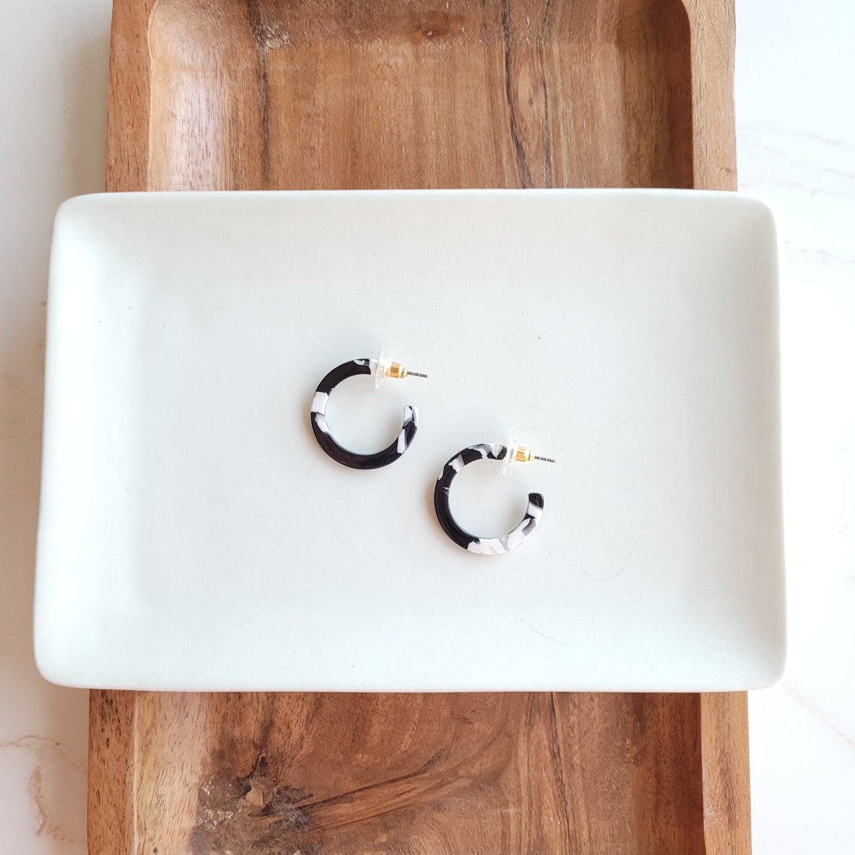 Cam Mini Hoops - Black & White from Spiffy & Splendid